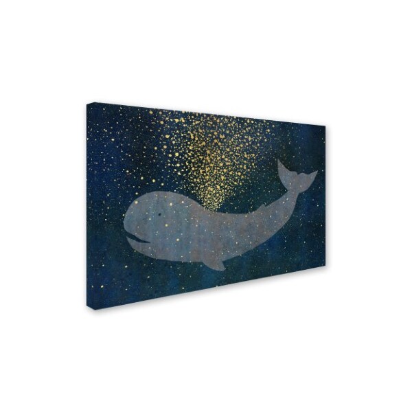 Cora Niele 'Gold Spraying Whale' Canvas Art,12x19